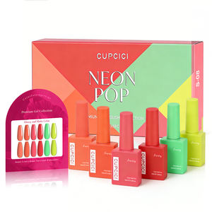 Ensemble de vernis gel BIN 6 pièces 12 ml avec nuancier, couleurs pastel douces de printemps, même couleur, même flacon, kit de vernis gel UV tendance, art des ongles - Product Image 4