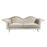 Muebles de Sala de Estar Modernos de Lujo, Sofá de Tela, Nuevo Diseño, Sofá Largo de Terciopelo con Forma de Labios
