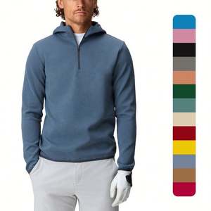 Sudadera con capucha bordada personalizada para Hombre Sudaderas con capucha de lana de alta calidad Golf béisbol algodón Spandex Boxy Zip up Sudadera con capucha para hombres - Product Image 1