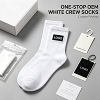 Chaussettes de sport en coton avec logo pour hommes, chaussettes d'entraînement athlétiques, chaussettes respirantes avec bord côtelé, chaussettes personnalisées
