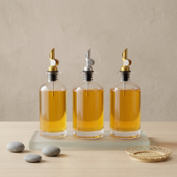 Ensemble de bouteilles en verre cristal blanc de 350 ml et 500 ml pour huile et vinaigre, distributeur de sirop de café, bouteille en verre avec boîte