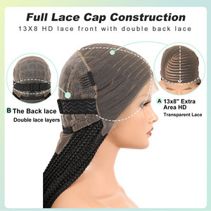 <span class=keywords><strong>Parrucca</strong></span> intrecciata trecce <span class=keywords><strong>Afro</strong></span> Cosplay da 36 pollici 13X8 HD in pizzo anteriore da <span class=keywords><strong>donna</strong></span> treccia capelli capelli medi con motivo misto - Product Image 2