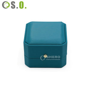 Wholesale Luxury Custom Wedding PU <b>Leather</b> Jewelry Ring Gift <b>Box</b> - Product Image 5