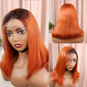 Peluca de Cabello Humano Corto Tipo Bob con Encaje Frontal 13x4, Color <span class=keywords><strong>Natural</strong></span>, Cabello Brasileño Virgen Liso, Proveedores de Pelucas Frontales al por Mayor - Product Image 6