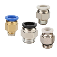 Raccord pneumatique en laiton et plastique série PC, pour tuyau de 12mm, 10mm, 8mm, 6mm, 4mm, filetage mâle 1/8" - 1/2", connecteur rapide pour tuyau d'air