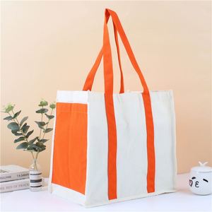 Sac fourre-tout en toile patchwork grande capacité, multi-poches, personnalisable avec logo, multicolore, pour promotion et vente au détail - Product Image 3