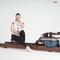 Rameur aquatique avec cadre en bois massif pour entraînement cardio fitness à domicile