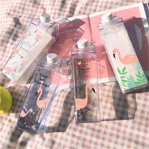 500/1000Ml Transparent Milk Water Bottle Drinkware <b>Shaker</b> Sports Square Milk Water Juice Coffee Bottle Trip Drinking Water <b>Cup</b> - Product Image 1