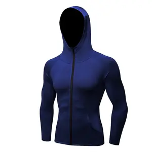 Nhãn Hiệu Riêng Thể Thao Nhanh Khô Dài Tay Áo Ra Cửa Nén Thể Thao Mát Xe Đạp Áo Khoác Áo Khoác Hoodie