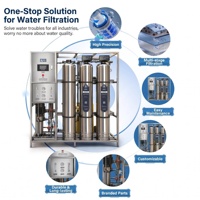 Réservoir d'eau en acier inoxydable et FRP + Système de production d'eau pure par osmose inverse RO