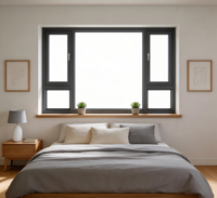 Ventanas Abatibles de Aluminio Resistentes a Impactos con Malla de Seguridad, Aislamiento Acústico y Rotura Térmica, Doble Acristalamiento para Entrada de Apartamento