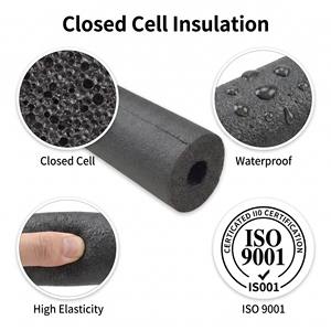 Tubo in Schiuma NBR Fonoassorbente Industriale per Impianti HVAC, Condizionamento, <span class=keywords><strong>Tubazioni</strong></span> dell'Acqua Refrigerata, Ventilazione e <span class=keywords><strong>Isolamento</strong></span> Termico - Product Image 2