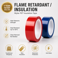 Cinta de PET de Alta Temperatura, Cinta Mara de 0.06-0.15mm, Resistente al Calor hasta 130°C, para Marcado de Transformadores Eléctricos