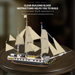 Reobrix 66048 Modèle de bateau Endeavour en blocs de construction, plus de 800 pièces, en plastique, avec batterie, design superposé, facile à démonter - Product Image 3