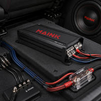 Mini amplificateur de voiture 1200WRMS classe D 1 canal avec crossovers, haute puissance, format compact, design monobloc