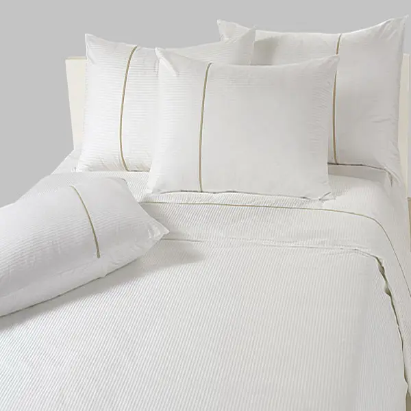 OEM工場直接価格5つ星ホテル寝具セットホテルリネンフラットシーツセットホワイト綿100% セット2枕付き