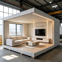 Maison préfabriquée extensible de 20 pieds avec un intérieur de salon moderne