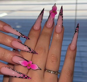 <span class=keywords><strong>Uñas</strong></span> Acrílicas Stiletto 3D Daisy OEM, <span class=keywords><strong>Uñas</strong></span> Postizas Adhesivas para Boda - Product Image 3