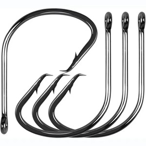 Hameçons de pêche en acier à haute teneur en carbone en gros, hameçons circulaires Octopus, hameçons Sabiki en nickel noir 7381 pour la pêche en eau salée - Product Image 1