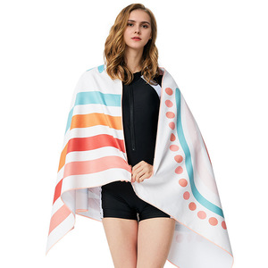 Toalla de Microfibra Ultrafina, Suave, de Secado Rápido, Absorbente, con Protección Solar, para Mujer, Tipo Chal de Playa - Product Image 5