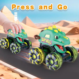3 paquets de jouets Monster Truck Press and Go Cars Toys Dinosaur Toy Pull Back Cars Dinosaur Truck avec roues lumineuses LED pour enfants - Product Image 4
