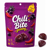 Bonbons piquants personnalisés en gros, saveur cerise Acerola, bonbons chili gommeux Halal, virals TikTok, directement de l'usine