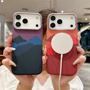 เคสโทรศัพท์คาร์บอนไฟเบอร์สีสันสดใสบางเฉียบสำหรับ iPhone 17 Air 17 Pro Max, เคส iPhone 17 แบบแม่เหล็กคาร์บอน - Product Image 1
