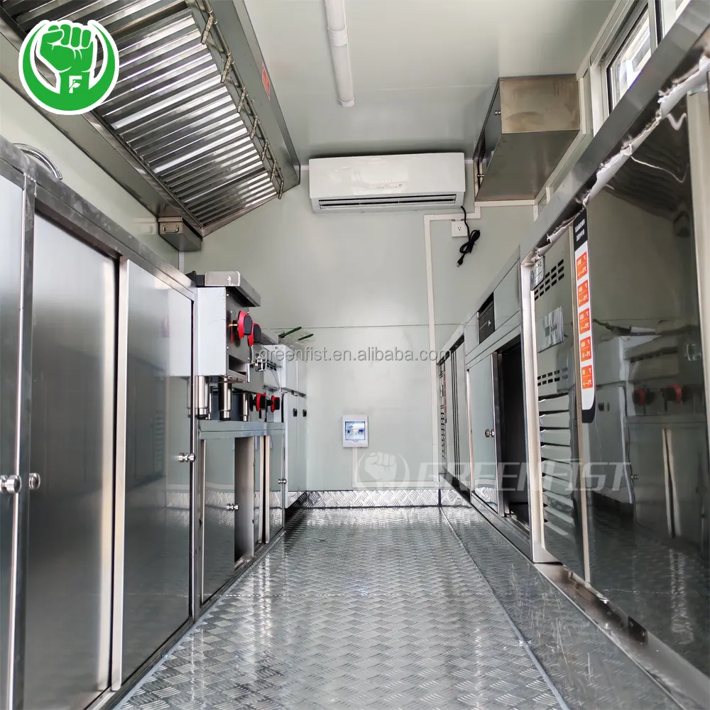 Concession mobile food truck trailers with full kitchen manufacturer for fast food purchase