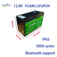 Banque d'alimentation durable 12.8V 10.8Ah IP65 étanche batterie au lithium-ion LiFePO4 pour la mobilité des scooters électriques de stockage d'énergie