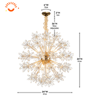 Lustre en cristal floral pour villa et hôtel