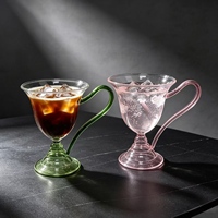 Tasse à dessert en verre transparent coloré style INS, mug de service domestique irisé ambre, vaisselle hautement esthétique