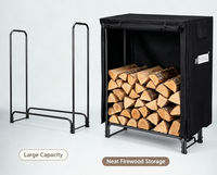 Support à bûches en métal robuste de 1,2 m pour intérieur et extérieur, support de rangement pour bois de chauffage pour cheminée, patio, jardin, cour arrière, vente en gros