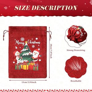 Sacchi <span class=keywords><strong>di</strong></span> Babbo <span class=keywords><strong>Natale</strong></span> borsa regalo con stringhe riutilizzabili <span class=keywords><strong>sacco</strong></span> <span class=keywords><strong>di</strong></span> Babbo <span class=keywords><strong>Natale</strong></span> per i regali per la decorazione dell'<span class=keywords><strong>albero</strong></span> - Product Image 2