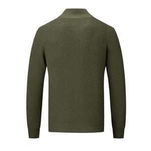 Suéteres con capucha de punto con cierre de cremallera de manga larga, cárdigan <span class=keywords><strong>para</strong></span> <span class=keywords><strong>hombre</strong></span>, tiradores de cremallera, suéteres de punto a rayas informales gruesos - Product Image 2