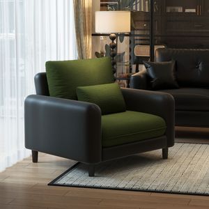 Light Luxury Retro Single <b>Sofa</b> Chair With Backrest For Small <b>Living</b> <b>Room</b> Hotel Homestay And Reception - Product Image 1