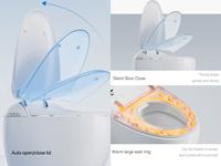 WC intelligent automatique de luxe de type œuf avec télécommande, siège chauffant et chasse d'eau, ensemble cuvette bidet à siphon en S pour hôtels et salles de bain