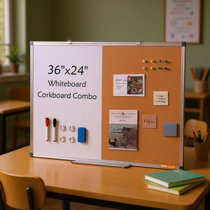 Pizarra Blanca y Tablero de Corcho Combinados Vevor, 36x24 Pulgadas, Marco de Aluminio, Magnético, para Uso en Casa y Escuela - Product Image 2