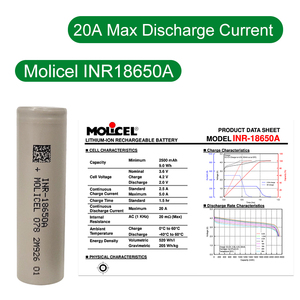 Batterie Molicel 18650 pour pack de batteries de lampe torche <span class=keywords><strong>18650A</strong></span> 2500mAh 3.6V Li-ion rechargeable haute puissance - Product Image 2