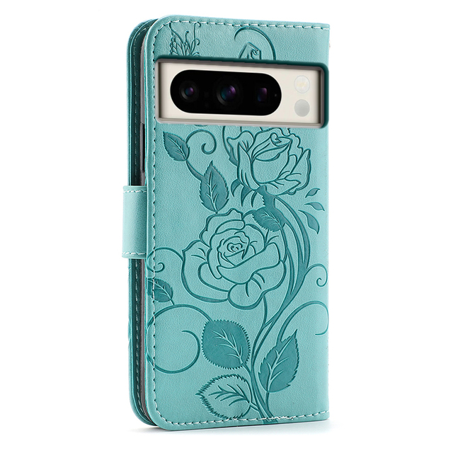 Flowers Print Wallet Leather Case for Google Pixel 8A 7 Pro 6 6A 5A 5G 5 XL Luxury Cards Slot Stand Phone Flip Cover