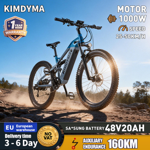 Bicicleta Eléctrica KIMDYMA K01, 500W, Neumáticos de 27.5, Batería de Litio de 48V 20ah Extraíble, Aceleración por Condensador, Suspensión Completa, Motor en la Rueda Trasera - Product Image 1