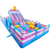 Château gonflable commercial personnalisé Delilai Kids Moon en PVC, avec toboggan aquatique et zone de saut