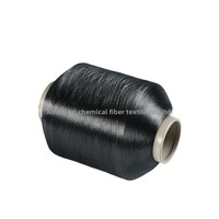Étiquettes tissées en fil de chenille FDY torsadé, teintes en couleurs vives, à faible élasticité, en polyester noir, fil de chaîne AB149 75D-150D