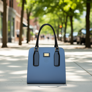 Bolso de Mano Azul para Mujer Fana Cruz M3873, Forro de Cuero Genuino, Cierre de Solapa, Uso Diario - Product Image 2