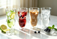 Tasses en verre borosilicate haut de gamme personnalisées faites à la main, fines, torsadées, à double paroi, pour café, latte, expresso