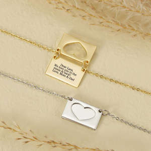 Collar con Medallón de Acero Inoxidable Personalizado, Grabado con Mensaje de Amor, Collar con Foto Conmemorativa, Regalo - Product Image 2