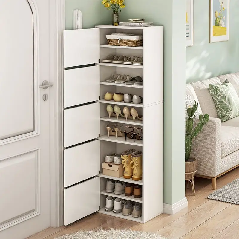 Étagère à chaussures ménage économique armoire à chaussures intérieur multicouche anti-poussière verticale petite armoire à chaussures