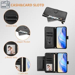 Prix plus bas pour Tecno Camon 50 4G Étui de téléphone en cuir avec fentes multi-cartes et fermeture éclair - Product Image 2