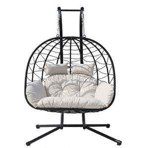 Usine En Gros Pliable Jardin Patio Oeuf Balançoire Chaise Double <span class=keywords><strong>Siège</strong></span> <span class=keywords><strong>Suspendu</strong></span> Chaise Hamacs - Product Image 1