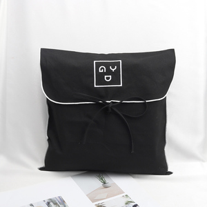 Grande pochette enveloppe en toile de coton noire pour vêtements et lingerie, personnalisable avec logo et taille, sac anti-poussière - Product Image 1