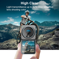 Bluespuz — Mini caméscope 3 en 1 avec écran LCD, Film de protection en verre trempé pour DJI Action 2, pour objectif d'appareil photo numérique